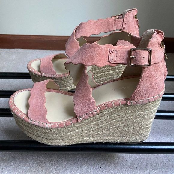 MARC FISHER Women Calita Suede Wedge Sandals - NEW NWOB - Picture 7 of 8